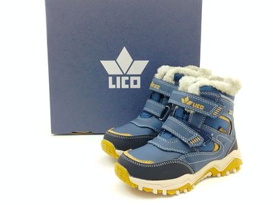 LICO Comfortex Jungen Klett Knöchelschuh Warmfutter blau braun