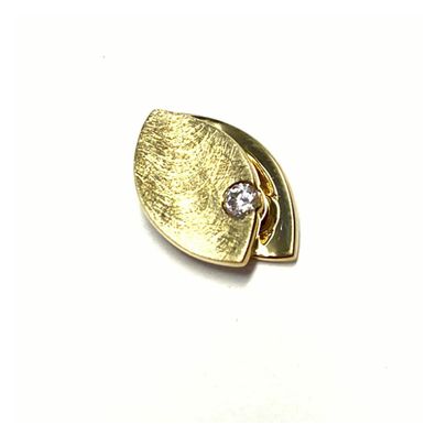 eleganter Anhänger 333/- Gelbgold mit Zirkonia eismatt und poliert