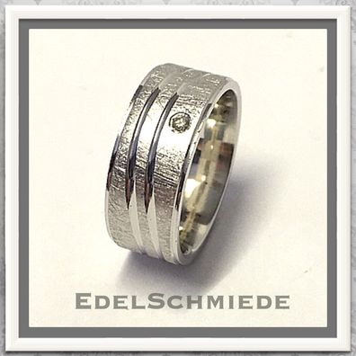 Bandring in 925 Silber rhod mit Zirkonia #57 -matt