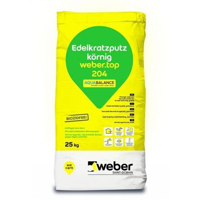 weber. top 204 AquaBalance 0010 Edelkratzputz körnig 25 kg