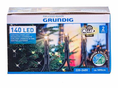 Grundig LED-Weihnachts-Lichtetkette 140 LED 08624 warmweiß mit Funktion Modus