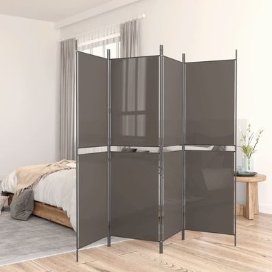 vidaXL 5-tlg. Paravent Anthrazit 250x180 cm Stoff