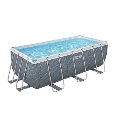 Power Steel™ Solo Pool ohne Zubehör 412 x 201 x 122 cm, Marmor-Optik (Schiefergra