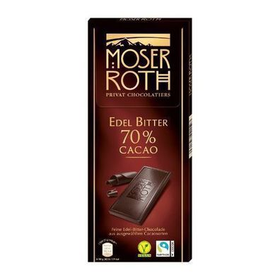 Moser Roth Bitterschokolade 70% Kakao 125 g - Deutsche Qualität