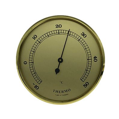 SELVA Thermometer Einbau-Wetterinstrument, Durchmesser 85 mm, gold