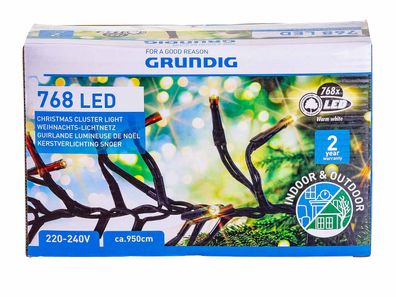 Grundig LED-Weihnachts-Lichtnetz Cluster 768 LED 08607 kaltweiß