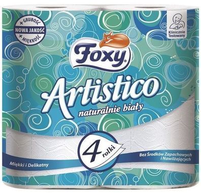 Foxy Künstler-Toilettenpapier, Natürlich Weiß, 4 Rollen