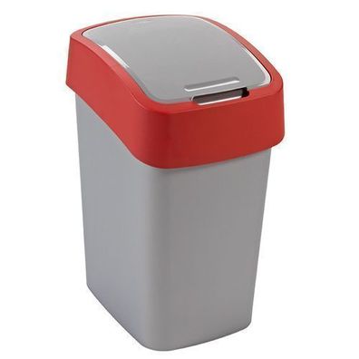 Mülleimer Flip Bin 25 l grau - rot CURVER