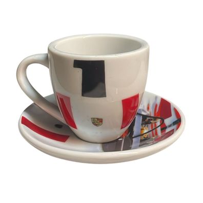 Porsche Espressotasse mit Untertasse Espresso Tasse Glas 909 Bergspeyder Spider