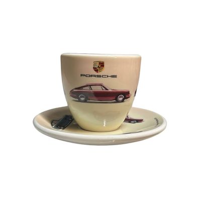 Porsche Espressotasse mit Untertasse Espresso Tasse Glas 50 Jahre Porsche 911