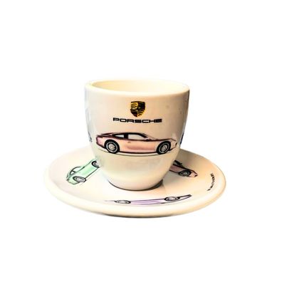 Porsche Espressotassen mit Untertasse Espresso Gläser " 50 Jahre Porsche 911 "