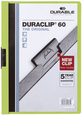 Durable 2209 05 Klemm-Mappe DURACLIP® 60 - A4, grün