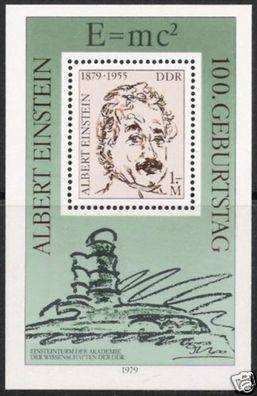 DDR Block Nr.54 * * Albert Einstein 1979, postfrisch