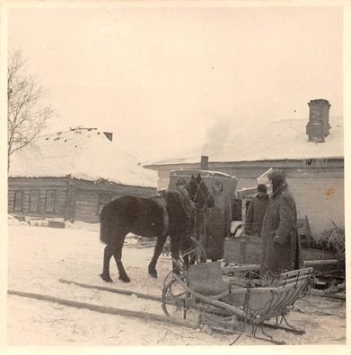 deutsche Soldaten Pferdeschlitten Kurowa Russland