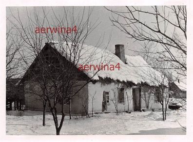 Winter 1942 Panjehütte in Kuban Russland Ostfront