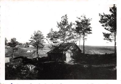 russisches Haus an der Rollbahn bei Smolensk Ostfront Russland