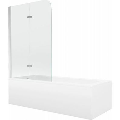 Mexen Vega Rechteckbadewanne 150x70cm mit Duschwand, Transparent, Chrom