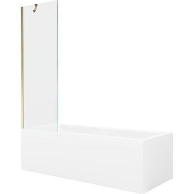 Mexen Cubik Rechteckbadewanne 150x70cm mit Verkleidung & Duschabtrennung Gold