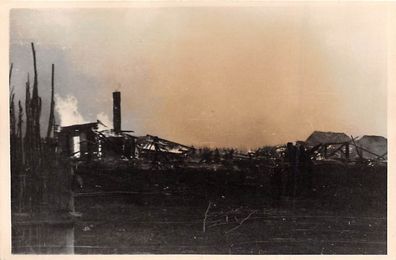 Brennendes Haus Dorf bei Grodno Ostfront