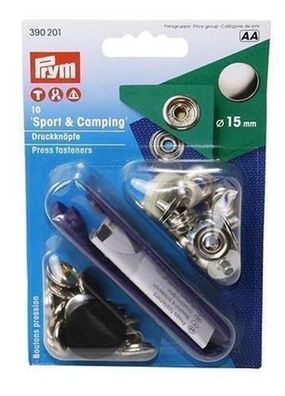 PRYM Nähfrei Druckknöpfe 15mm (10 Stück) SB-Karte, PR390201