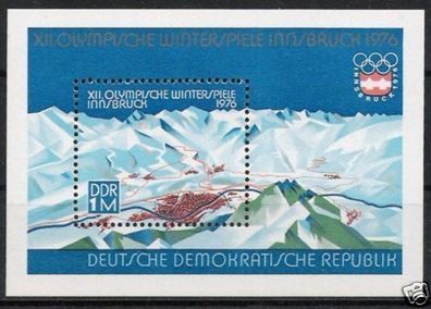 DDR Block Nr.43 * * Winterolympiade 1975, postfrisch