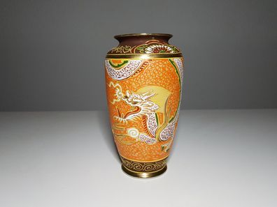 Alte Japanische Porzellan Vase 60er Jahre Blumenvase Handbemalt Topf Tischvase