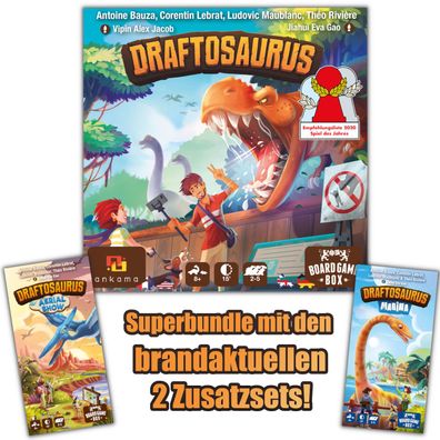 Board Game Box - Draftosaurus + 2 Erweiterungen (Aerial Show + Marina)