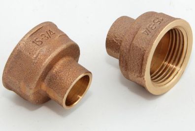 2x Rotguss Übergangsmuffen i/i 15mm-3/4" 4270g Rotgussfitting red brass gunmetal