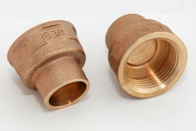 2x Rotguss Übergangsmuffen i/i 18mm-3/4" 4270g Rotgussfitting red brass gunmetal