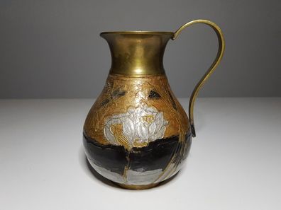 Alte Messing Krug 50er Jahre Vintage Weinkrug Bierkrug Kanne Vase