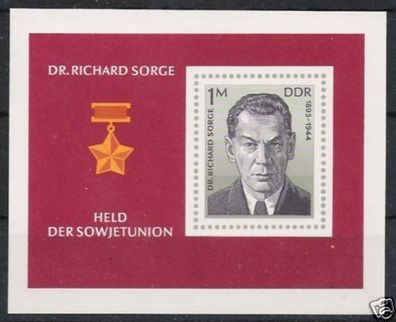 DDR Block Nr.44 * * Richard Sorge 1976, postfrisch