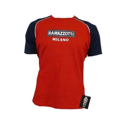 Ramazzotti Milano T-Shirt Herren Kurzarm Shirt in Rot Größe M - 100% Baumwolle