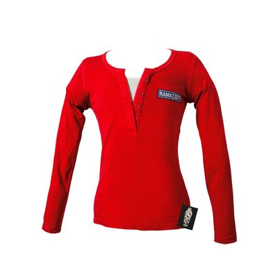 Ramazzotti Shirt Damen Langarm Shirt in Rot Größe M - 100% Baumwolle