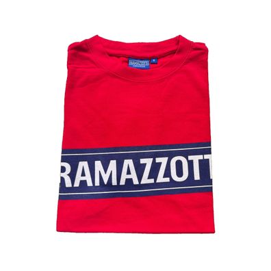 Ramazzotti T-Shirt Kurzarm Shirt Unisex in Rot Größe M- 100% Baumwolle