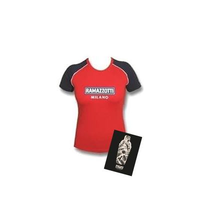 Ramazzotti Milano T-Shirt Damen Kurzarm Shirt in Rot Größe S - 100% Baumwolle