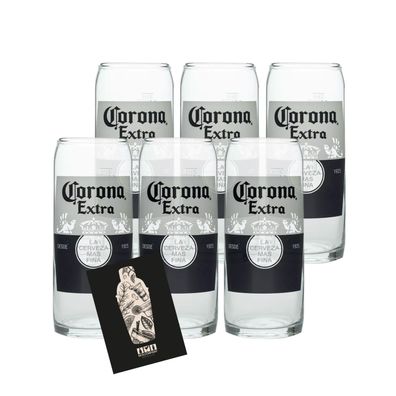 Corona Extra Glas 6er-Set Desde 1925 Bierglas 33cl geeicht La Cerveza Mas Fina