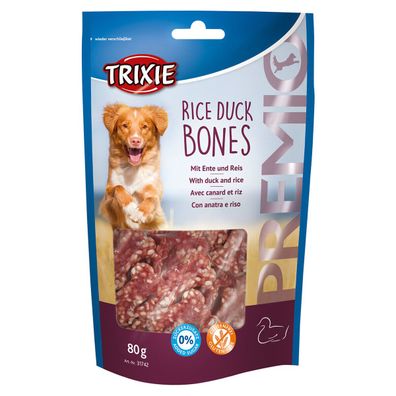 Trixie Premio Rice Duck Bones 80 g, Hundesnack, dog