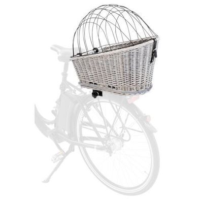 Trixie Fahrradkorb Hund m. Gitter f. Gepäckträger, Weide/Metall 35 × 49 × 55 cm