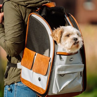 Nobby Rucksack TOMEK hellgrau 43x20x28cm bis 8kg Tragetasche Tasche Hund Katze