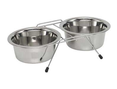 Nobby Napfstaender DOUBLE DINERinkl. 2 Naepfen; 13,5 cm 0,35 ltr