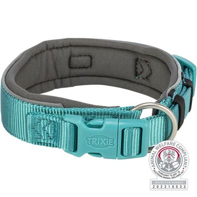 Trixie Premium Hunde Halsband, extra breit, aqua/grafit diverse Größen Neuheit