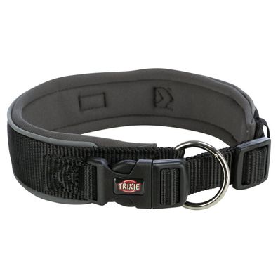 Trixie Premium Hunde Halsband, extra breit, schwarz/grafit, diverse Größen