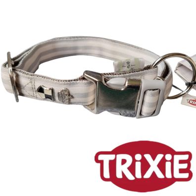 Trixie Halsband L-XL 40-65cm Softline Dog Prince grau weiß Prinzessin Maja Hund