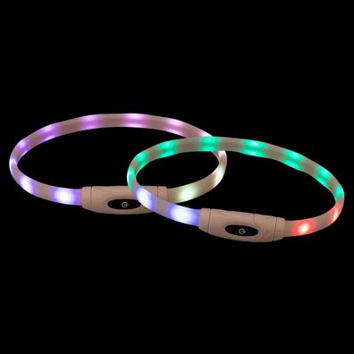 Trixie LED Leuchthalsband Leuchtring Leuchtband Light Band USB kürzbar Silikon