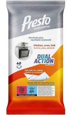 Presto Dual Action Reinigungstücher für Öfen, Herdplatten und Kamine, 40 Stück