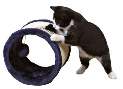 Trixie Katzen Spielrolle, Sisal/Plüsch blau, Kratz Rolle Katzenspielzeug NEU