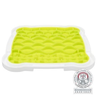 Trixie Lickn Snack Platte, TPR/PP 20 × 20 cm, grau/lime