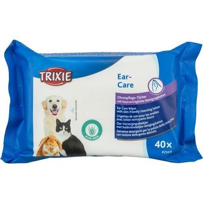 Trixie Ohrenpflege Tücher Aloe Vera Feuchttücher Pflege Hund Katze Kleintiere