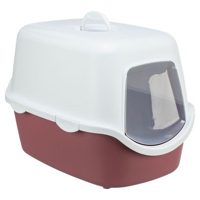 Trixie Katzentoilette Vico mit Haube altrosa/weiß Katzenklo Easy Klick