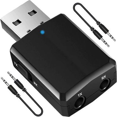 USB Bluetooth 5.0 Sender Empfänger Adapter Audio Dongle 3,5 mm AUX Kabel Retoo